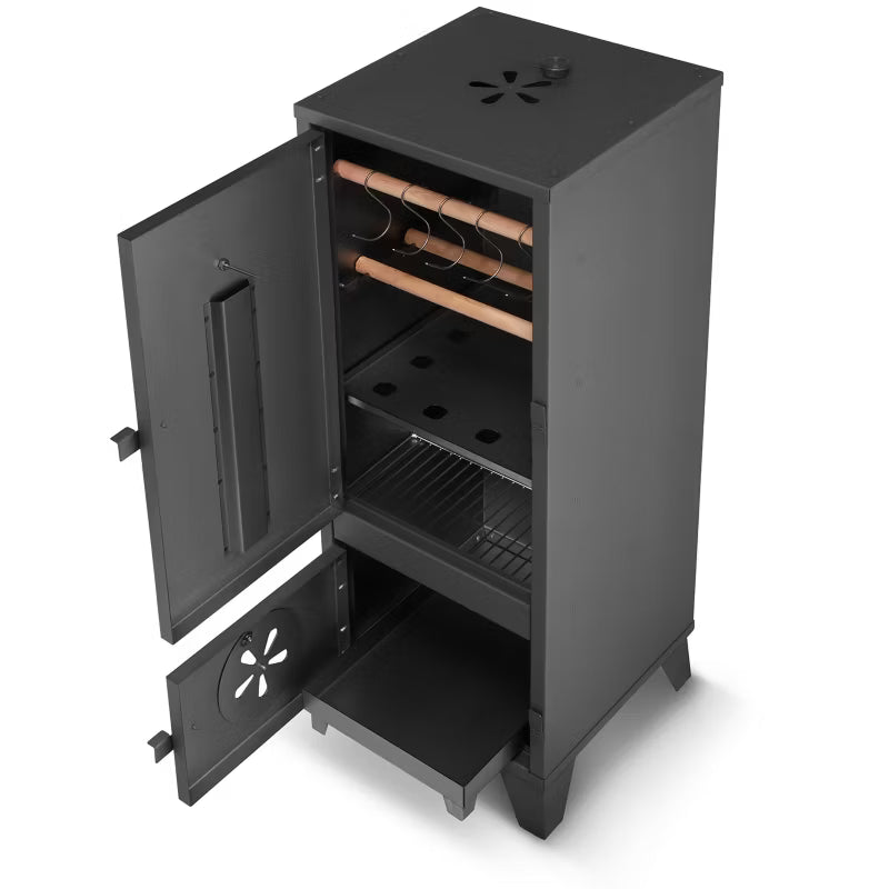 Røgeovn Have 2-i-1 Grill 40x40x105 cm Sort Stål