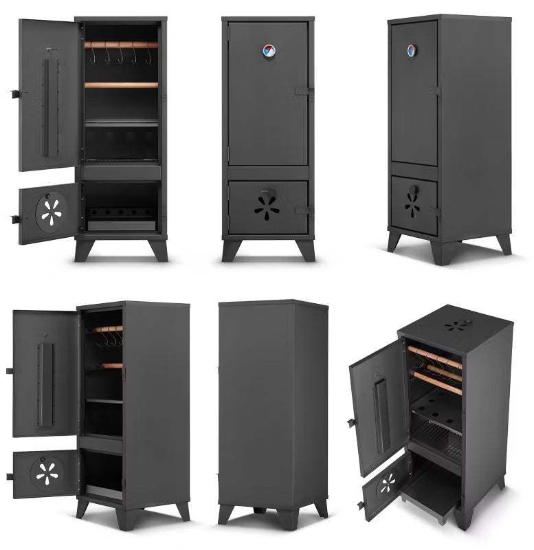Røgeovn Have 2-i-1 Grill 40x40x105 cm Sort Stål