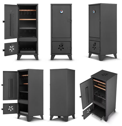 Røgeovn Have 2-i-1 Grill 40x40x105 cm Sort Stål
