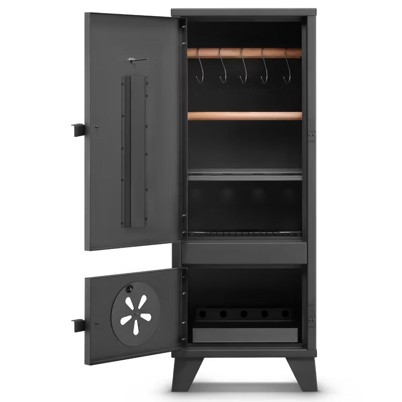 Røgeovn Have 2-i-1 Grill 40x40x105 cm Sort Stål