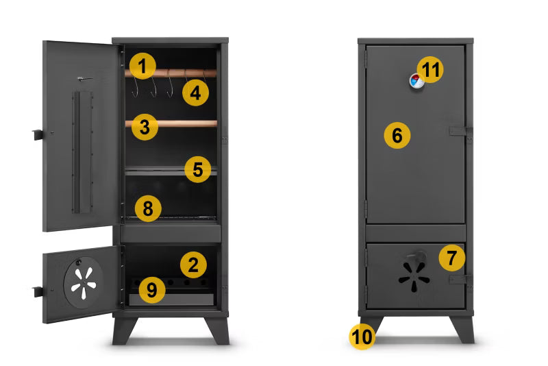 Røgeovn Have 2-i-1 Grill 40x40x105 cm Sort Stål