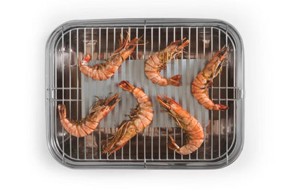 Røgfri Kulgrill Carlo 43,5x33,5 cm Grå med Bæretaske