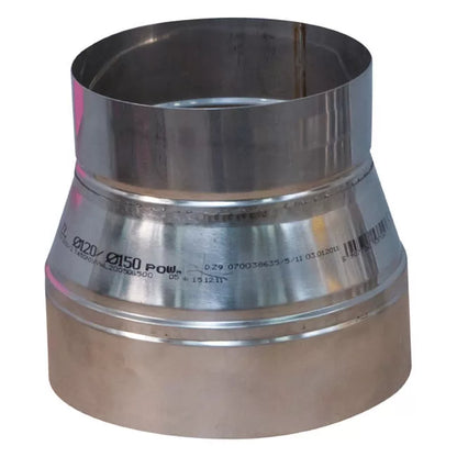Røgovergang 130/150 mm Stål Sølv | 5907726537030