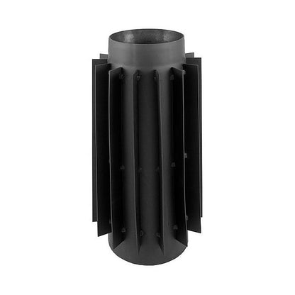 Røgrør med Ribber Ø180 mm Sort