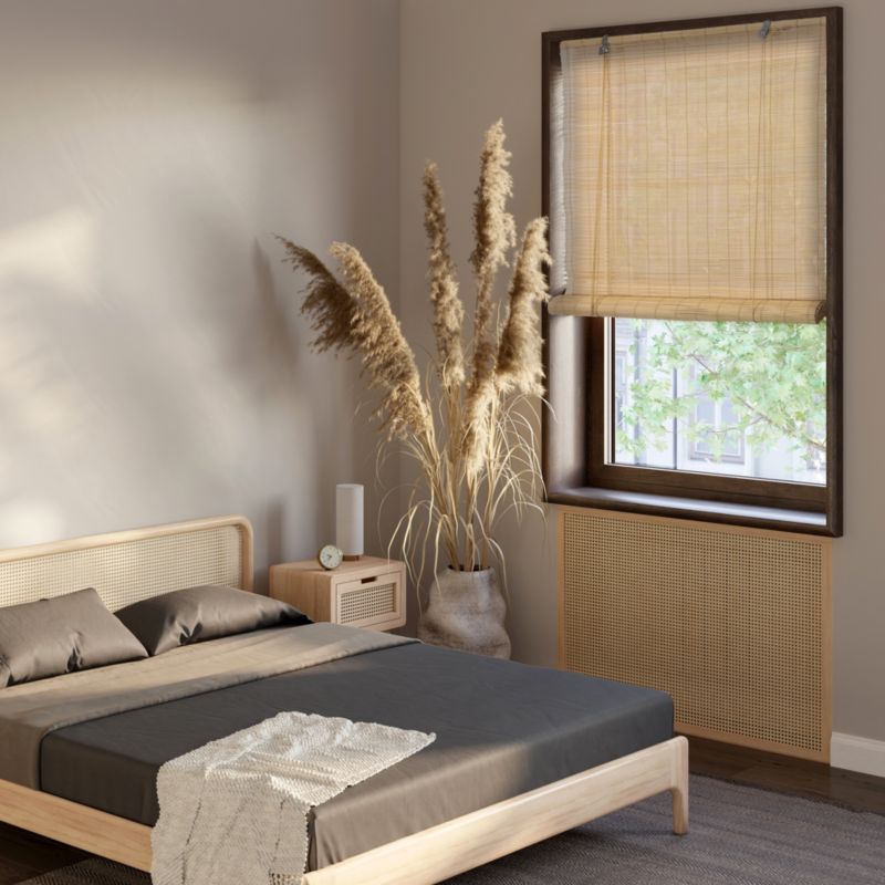 Bambus rullegardin 180 x 180 lys beige
