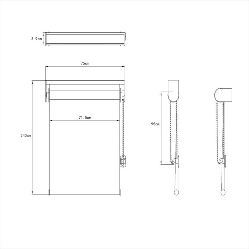 Dags-/nat-rullegardin Colours Elin 71,5 x 240 cm antracit