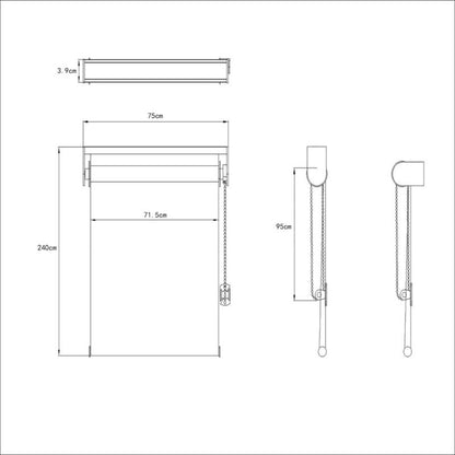 Dags-/nat-rullegardin Colours Elin 71,5 x 240 cm antracit