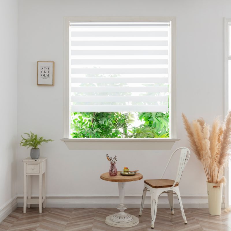 GoodHome dag-nat rullegardin 157,3 x 160 cm hvid