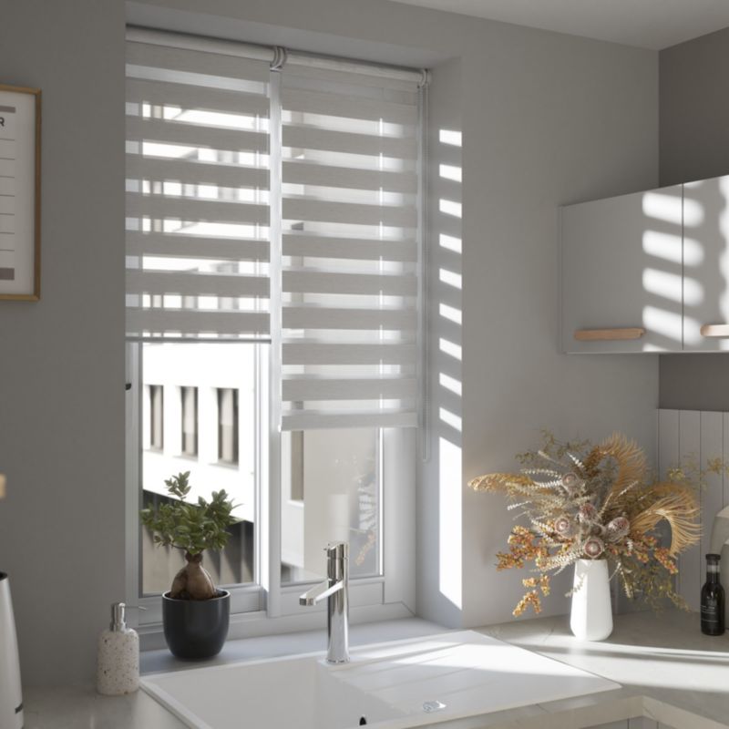 GoodHome dag-nat rullegardin 37,3 x 160 cm i off-white