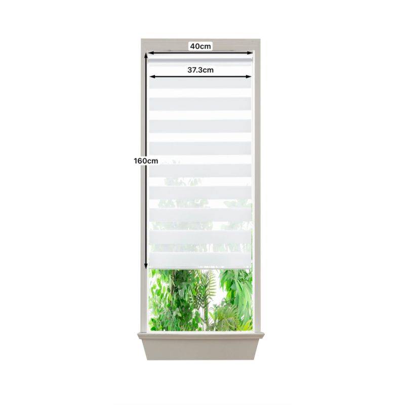 GoodHome dag-nat rullegardin 37,3 x 160 cm i off-white