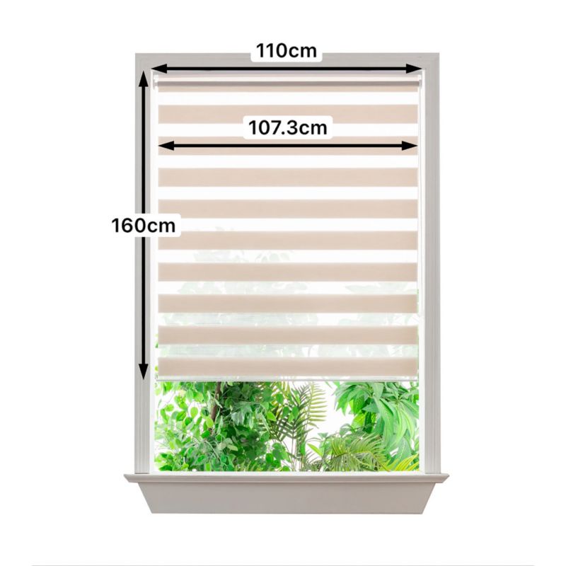 GoodHome Elin dag-nat rullegardin 107,3 x 160 cm lys beige