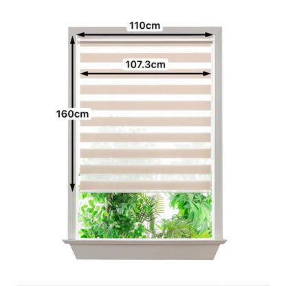 GoodHome Elin dag-nat rullegardin 107,3 x 160 cm lys beige