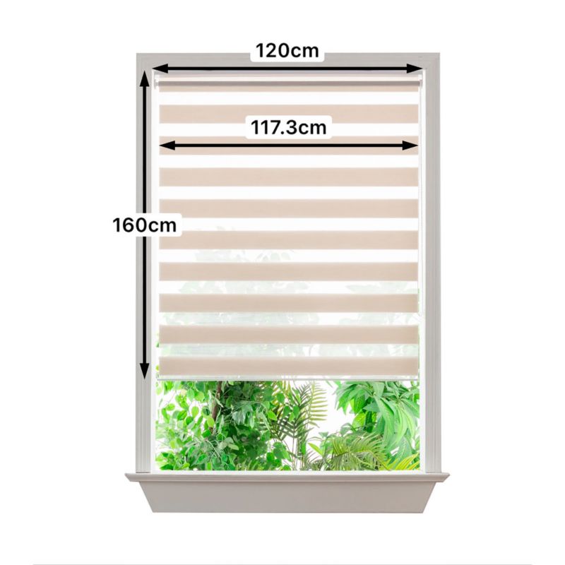 GoodHome Elin dag-nat rullegardin 117,3 x 160 cm lys beige