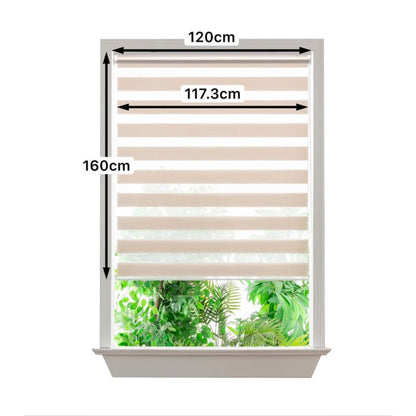 GoodHome Elin dag-nat rullegardin 117,3 x 160 cm lys beige