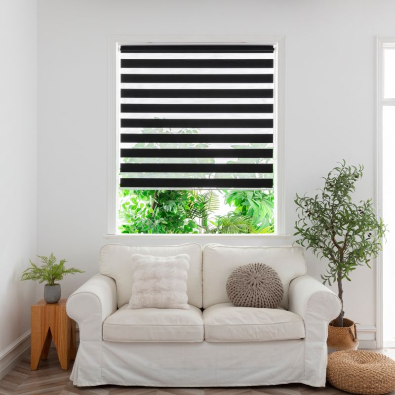 GoodHome Elin dag-nat rullegardin 157,3 x 160 cm sort