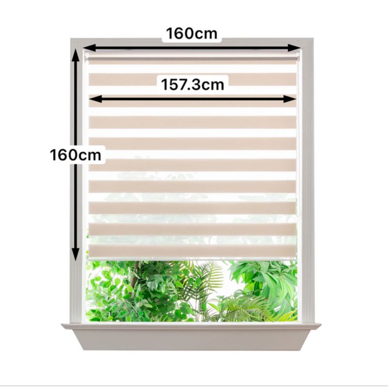 GoodHome Elin dag-nat rullegardin 157,3 x 160 cm lys beige