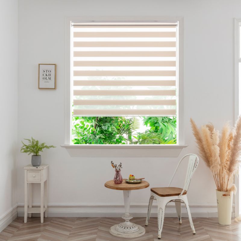 GoodHome Elin dag-nat rullegardin 157,3 x 160 cm lys beige
