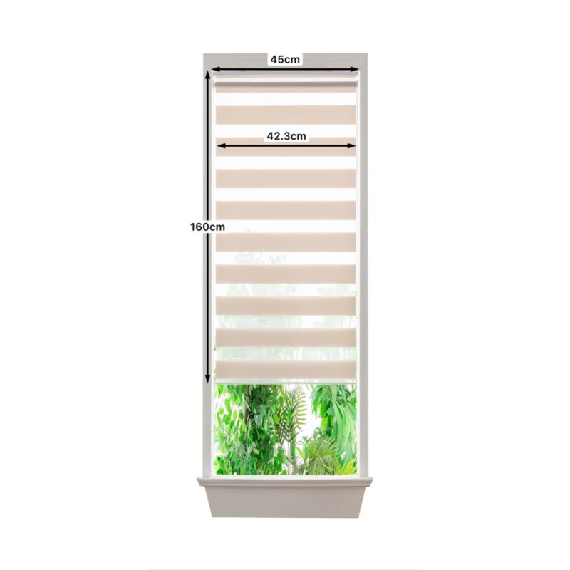 GoodHome Elin dag-nat rullegardin 42,3 x 160 cm lys beige