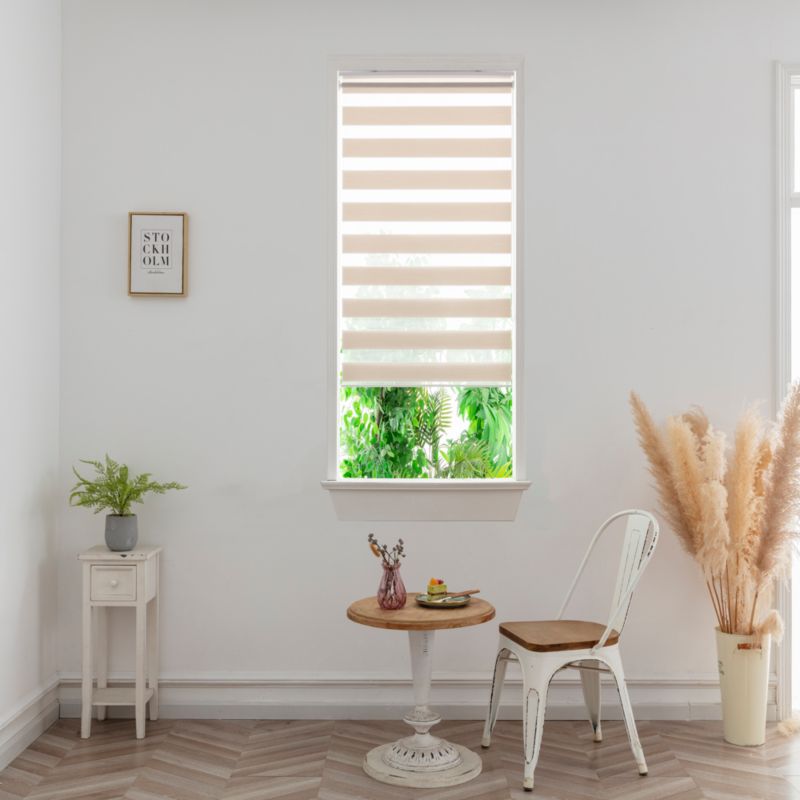GoodHome Elin dag-nat rullegardin 42,3 x 160 cm lys beige