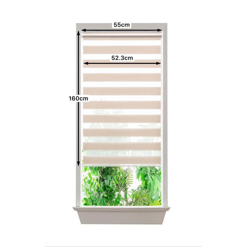 GoodHome Elin dag-nat rullegardin 52,3 x 160 cm lys beige