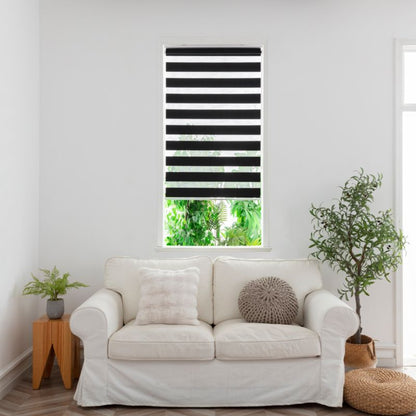 GoodHome Elin dag-nat rullegardin 57,3 x 160 cm mat-sort