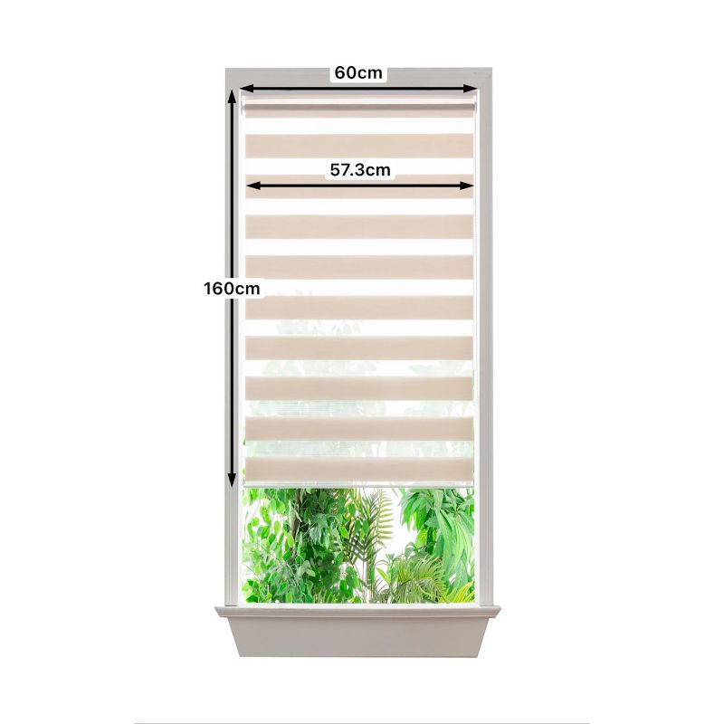 GoodHome Elin dag-nat rullegardin 57,3 x 160 cm lys beige