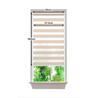 GoodHome Elin dag-nat rullegardin 57,3 x 160 cm lys beige