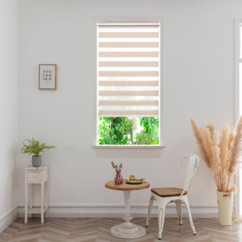 GoodHome Elin dag-nat rullegardin 57,3 x 160 cm lys beige