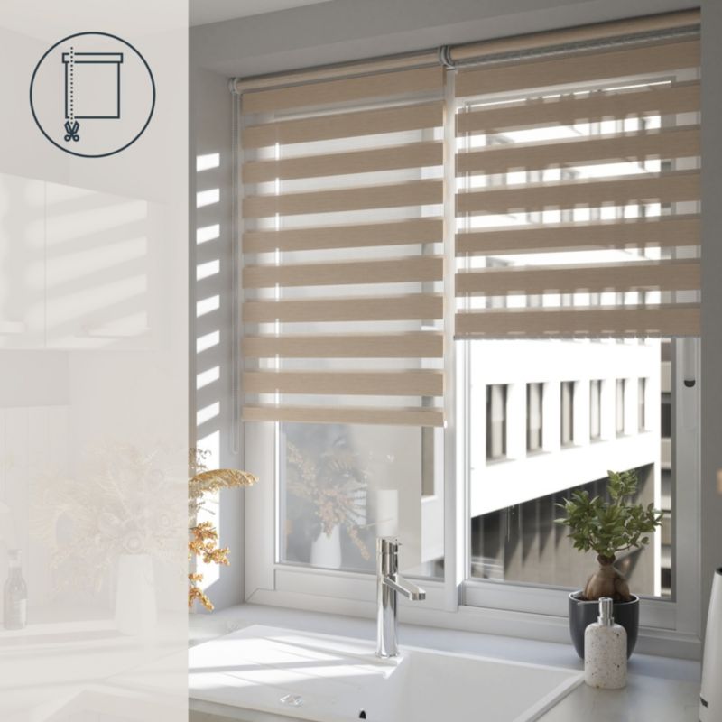 GoodHome Elin dag-nat rullegardin 57,3 x 160 cm lys beige