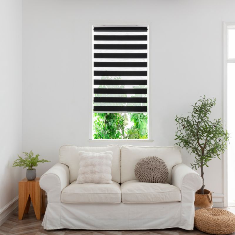 GoodHome Elin dag/nat rullegardin 62,3 x 160 cm sort