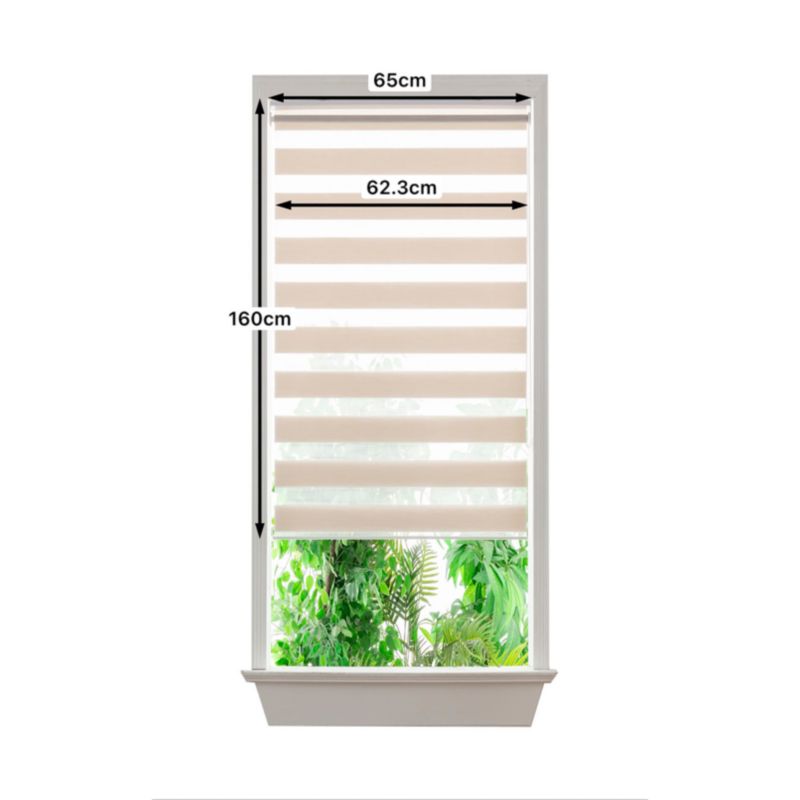 GoodHome Elin dag/nat rullegardin 62,3 x 160 cm lys beige