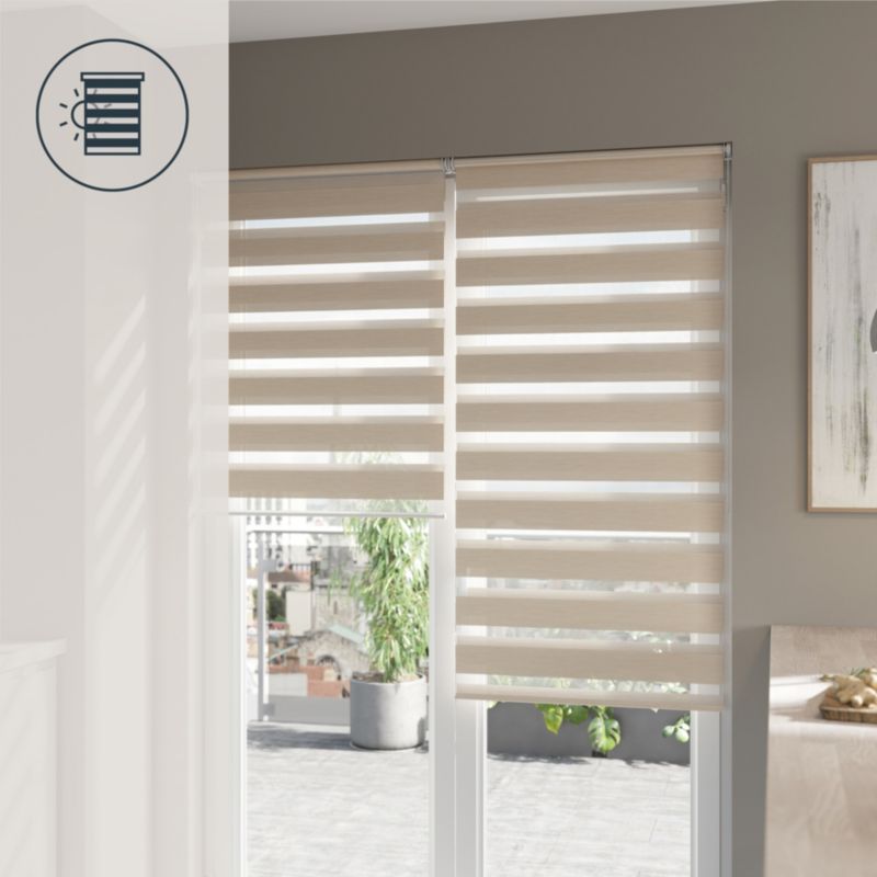 GoodHome Elin dag/nat rullegardin 68,8 x 240 cm lys beige