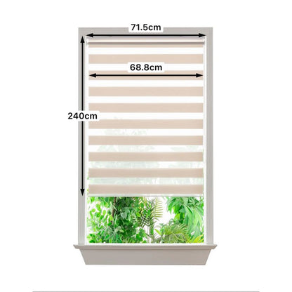 GoodHome Elin dag/nat rullegardin 68,8 x 240 cm lys beige
