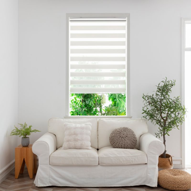 GoodHome Elin dag-nat rullegardin 72,3 x 240 cm hvid