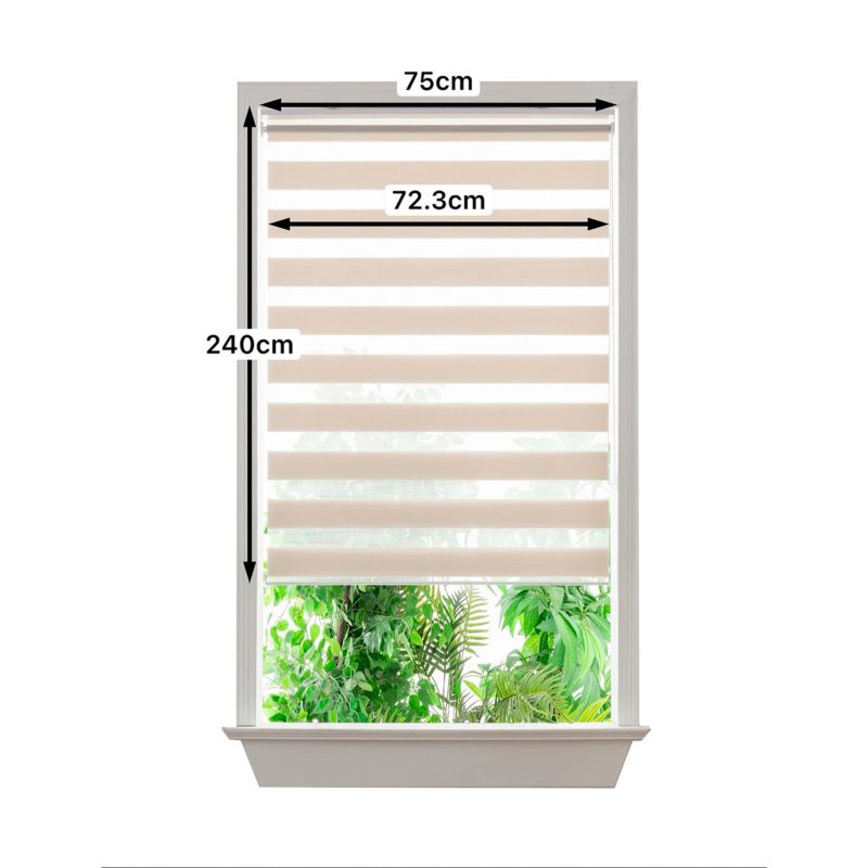 GoodHome Elin dag-nat rullegardin 72,3 x 240 cm i lys beige