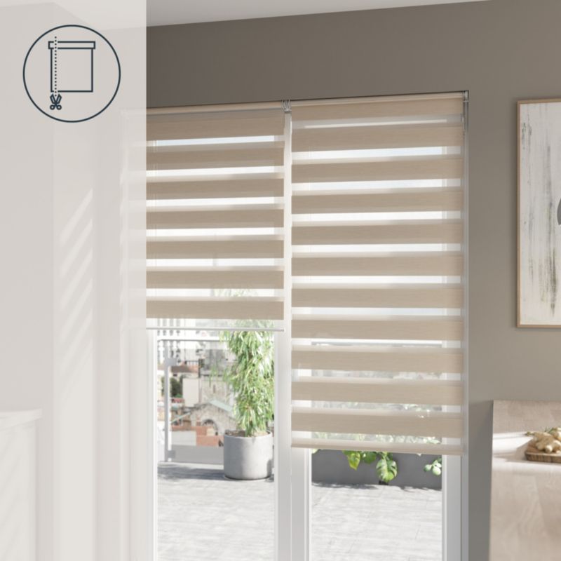 GoodHome Elin dag-nat rullegardin 72,3 x 240 cm i lys beige