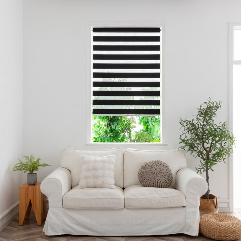 GoodHome Elin dag-nat rullegardin 87,3 x 160 cm mat-sort