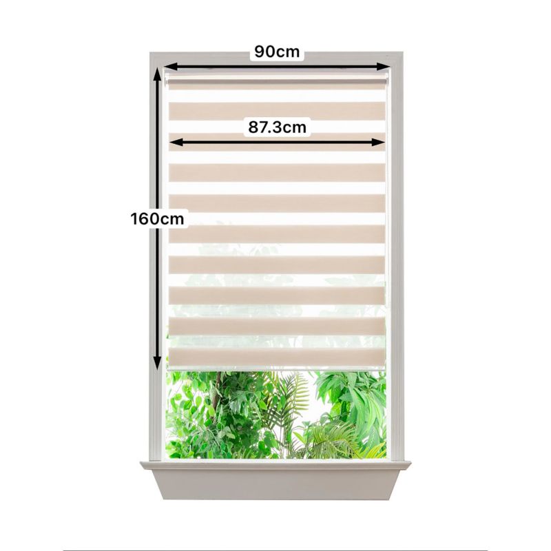 GoodHome Elin dag-nat rullegardin 87,3 x 160 cm lys beige