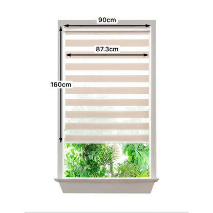 GoodHome Elin dag-nat rullegardin 87,3 x 160 cm lys beige