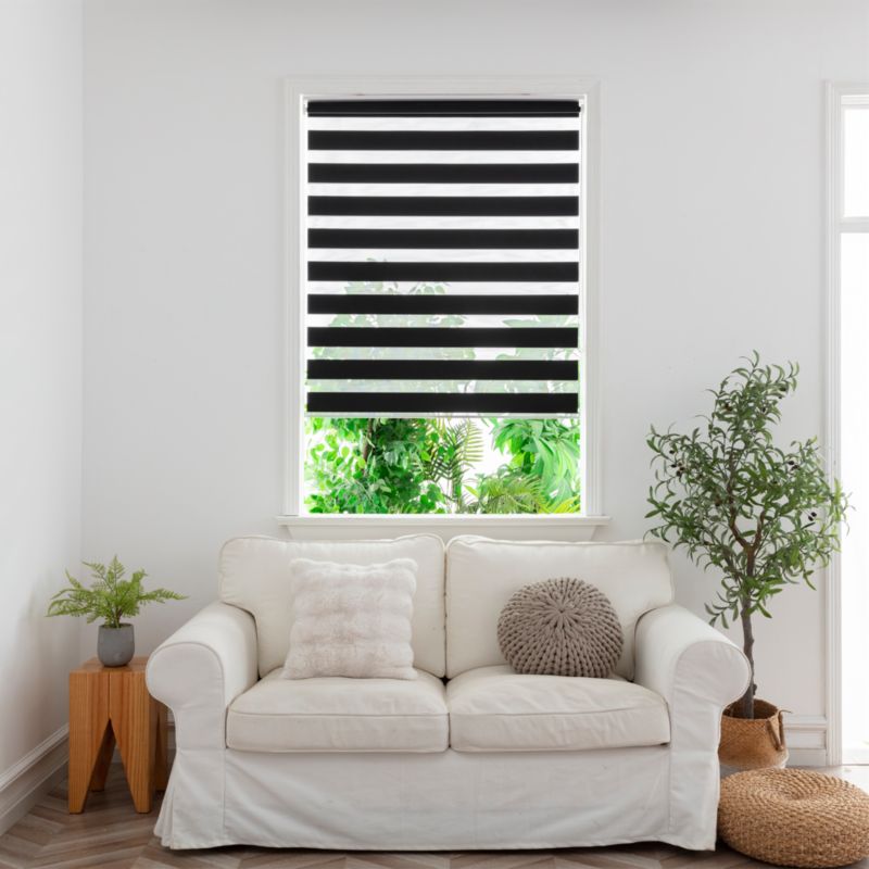 GoodHome Elin dag-nat rullegardin 97,3 x 160 cm sort