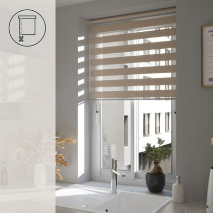 GoodHome Elin dag-nat rullegardin 97,3 x 240 cm i lys beige