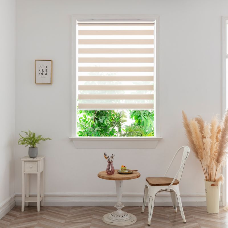 GoodHome Elin dag-nat rullegardin 97,3 x 240 cm i lys beige