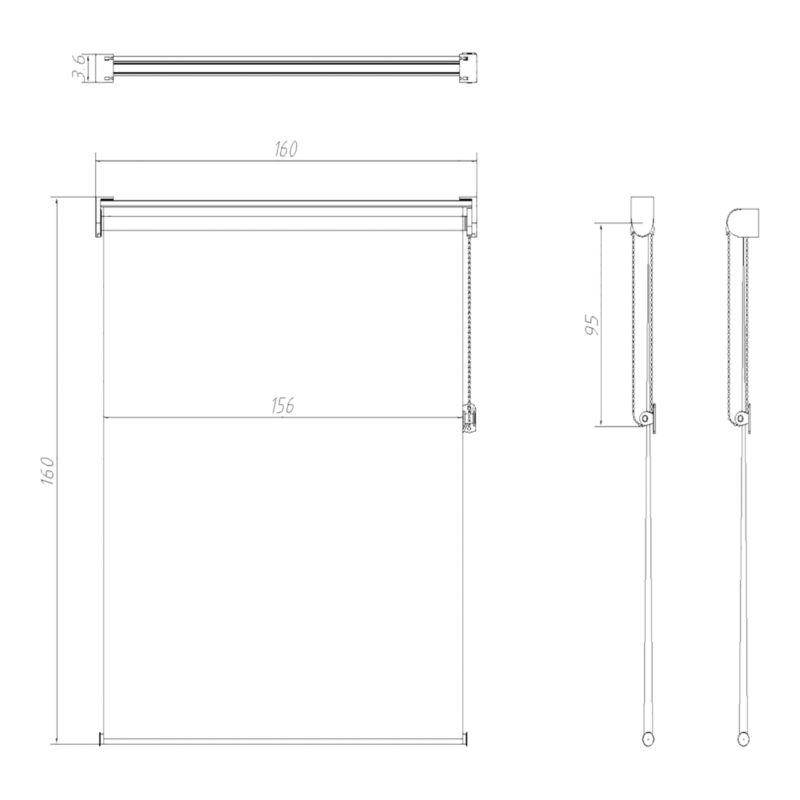 Dag- og nat-rullegardin OPP 156,7 x 160 cm hvid