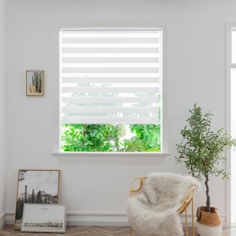 Dag- og nat-rullegardin OPP 156,7 x 160 cm hvid