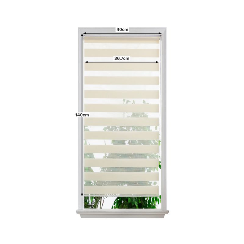 Dag- og nat-rullegardin OPP 36,7 x 140 cm i creme