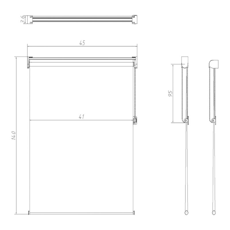 Dag- og natrullegardin OPP 41,7 x 140 cm hvid