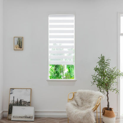 Dag- og natrullegardin OPP 41,7 x 140 cm hvid