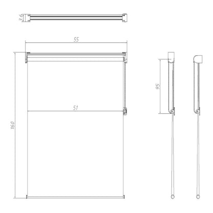 Dags- og nat rullegardin OPP 51,7 x 160 cm hvid