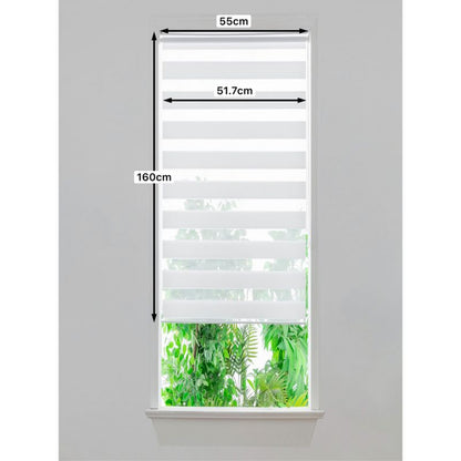 Dags- og nat rullegardin OPP 51,7 x 160 cm hvid