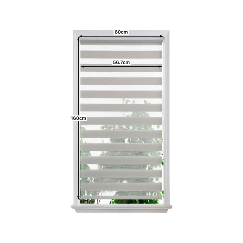 Dag- og nat-rullegardin OPP 56,7 x 160 cm lys grå